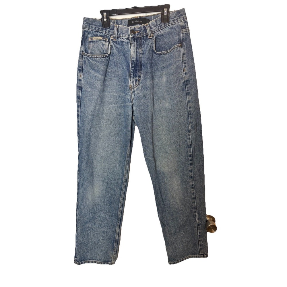 Vintage Calvin Klein Jeans Men's 30x28 Blue Double Stone Wash Denim Easy Fit Y2K